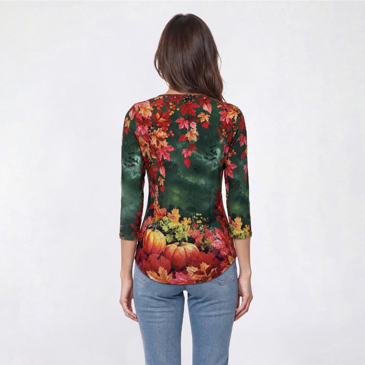 Womens OneWorld Long Sleeve Stud Embellished Chipmunk Tee