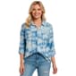 Petite NY Collection 3/4 Roll Tab Sleeve Chest Pocket Button Down - image 1