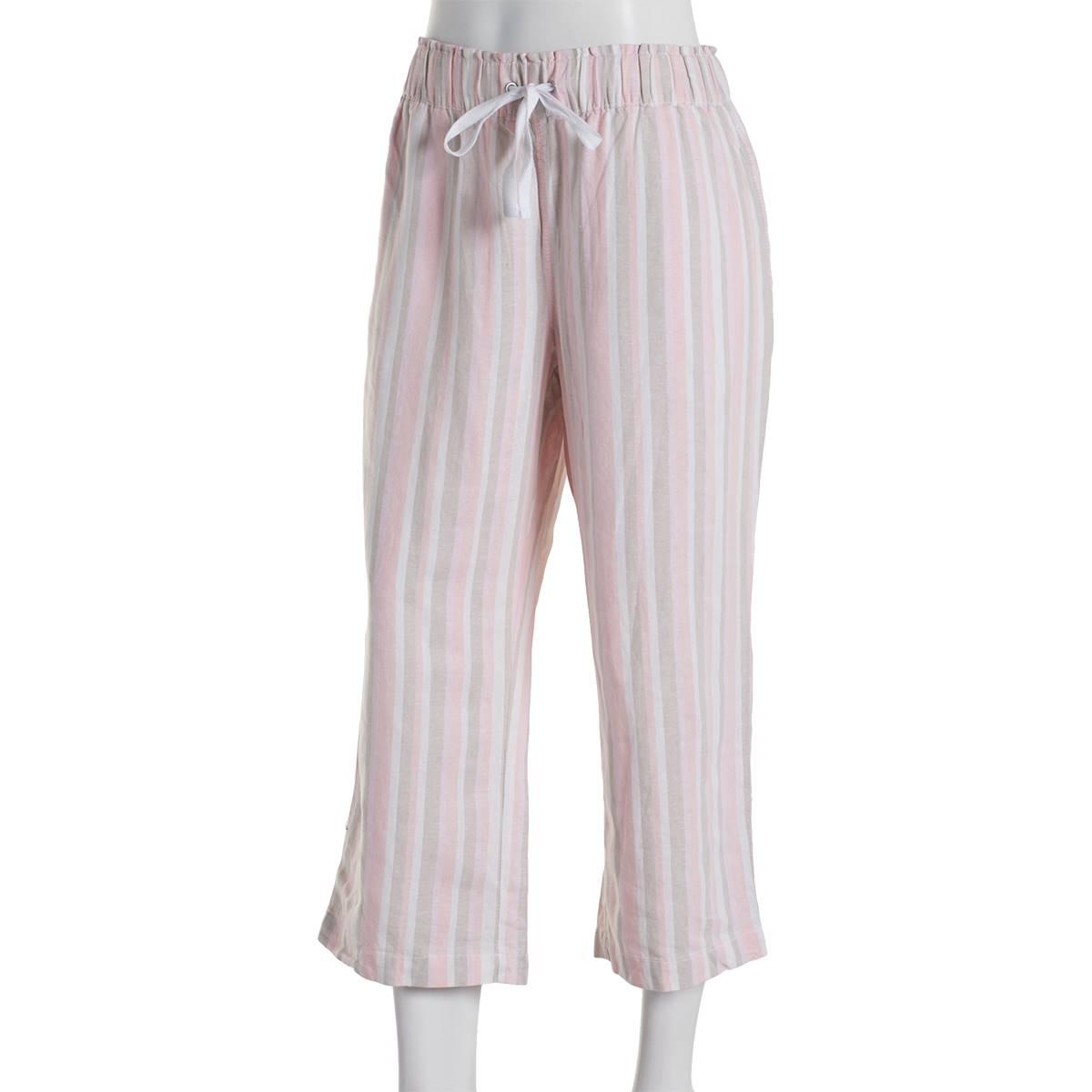Womens da-sh Stripe Linen Capri Pants