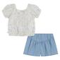 Girls &#40;4-6x&#41; Calvin Klein 2pc. Floral Puff Sleeve Top & Short Set - image 2