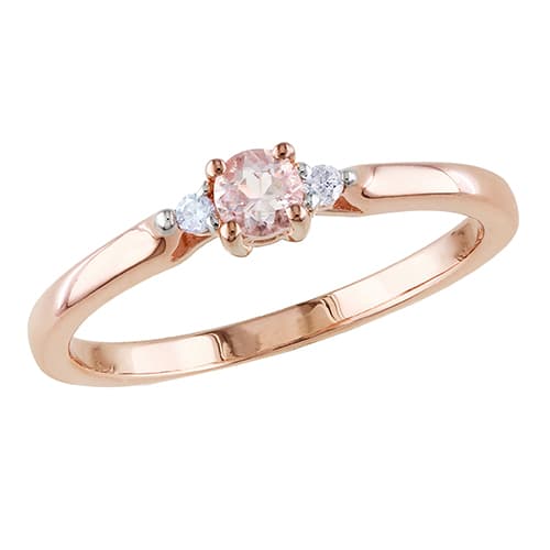 Gemstone Classics(tm) Silver 1/6ctw. Morganite Ring - image 
