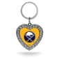 Womens NHL Buffalo Sabres Rhinestone Heart Key Ring - image 1