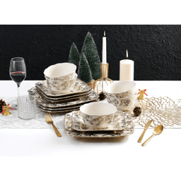 222 Fifth Christmas Lane Electroplate 12pc. Dinnerware Set