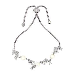 Gemstone by Gianni Argento Pearl & Dolphin Adjustable Bracelet