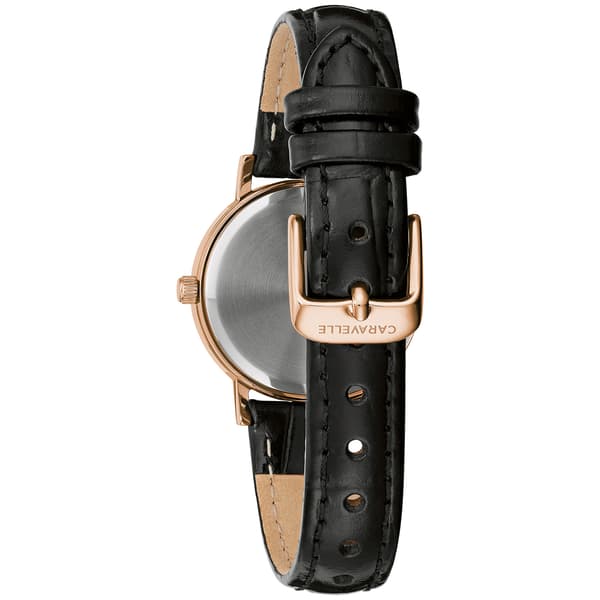 Womens Caravelle by Bulova Rose-Tone Leather Watch - 44L259