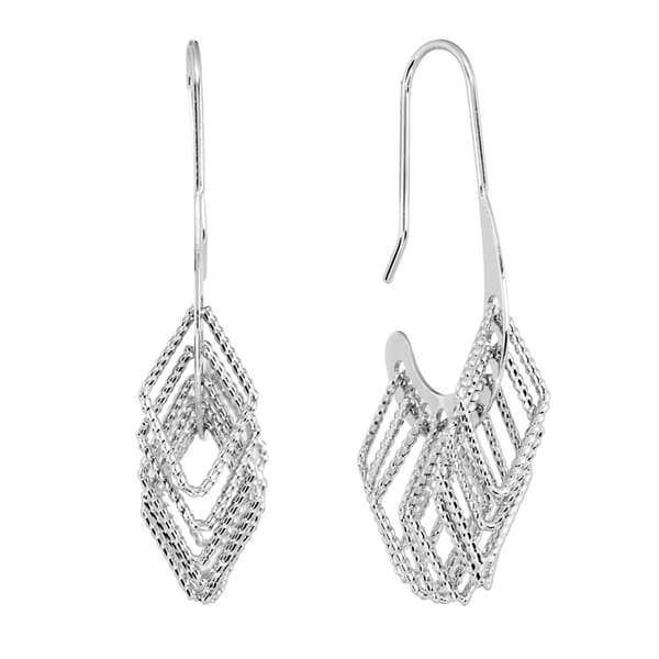 Athra Fine Silver Plated Kite Drop J-Hoop Earrings - image 