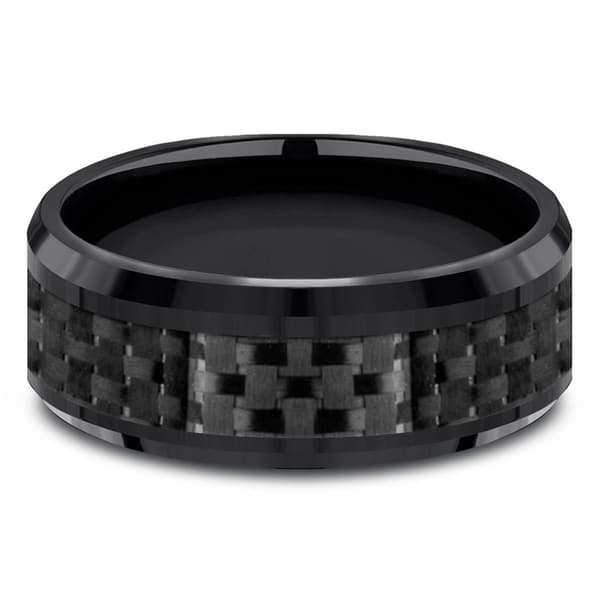 Mens Endless Affection&#8482; 8mm Black Titanium Wedding Band