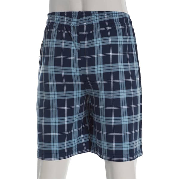 Mens Preswick & Moore® Plaid Drawstring Pajama Shorts - Blue
