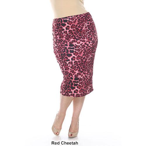 Plus Size White Mark Jordan Animal Print Pencil Skirt