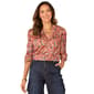 Womens Democracy Absolution&#40;R&#41; Below Elbow Sleeve V-Notch Top - image 1
