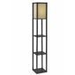 HomeRoots 63 Black And White Solid Wood Column Floor Lamp With - image 1