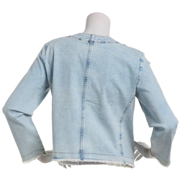 Womens Nautica Jeans Frayed Hem Denim Jacket