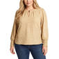 Plus Size NY Collection Long Sleeve Keyhole Blouson Sleeve Airfl - image 1