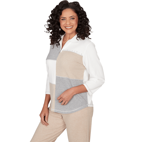 Womens Alfred Dunner Comfort & Joy Color Block Sweater