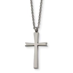 Mens Gentlemen's Classics(tm) Steel Polished Cross Necklace