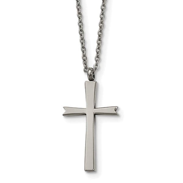 Mens Gentlemen's Classics&#40;tm&#41; Steel Polished Cross Necklace - image 