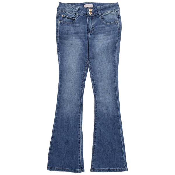 Girls &#40;7-12&#41; Squeeze Double Button Flare Jeans - image 