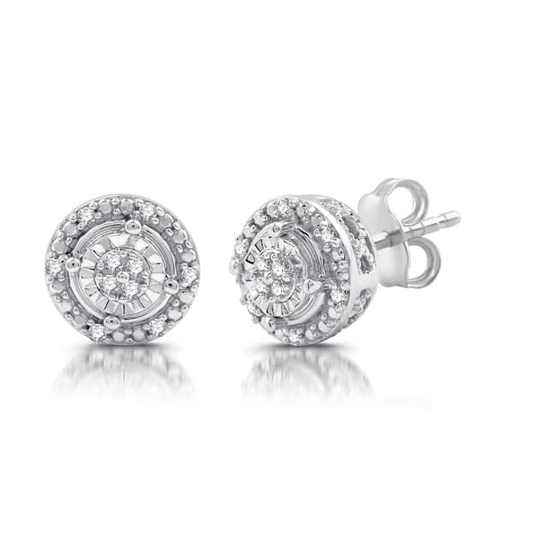 Nova Star® 1/10ctw. Lab Grown Diamond Cluster Stud Earrings
