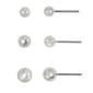Freedom Trio Set Silver-Tone Ball Stud Earrings - image 2