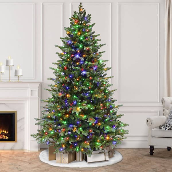 Puleo International 7.5ft. Pre-Lit Linden Fir Christmas Tree