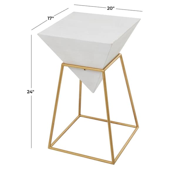 9th & Pike&#174; Gold-Tone Metal Modern Accent Table