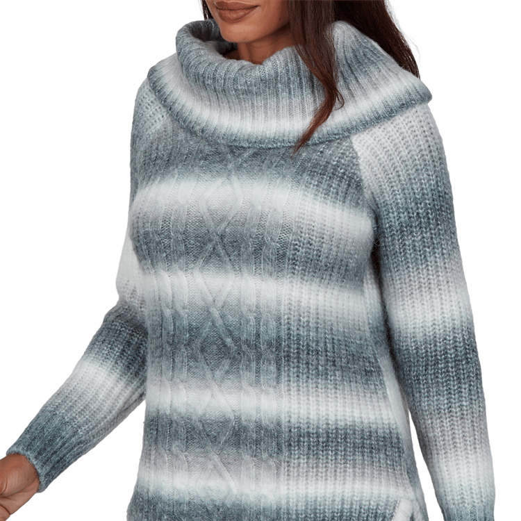 Petite Hearts of Palm Silver Linings Ombre Stripe Sweater