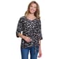 Petite Multiples Cuff Sleeve Leopard Tie Front Blouse - image 1