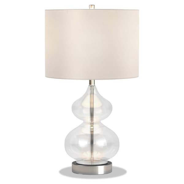 HomeRoots 23in. Clear Glass Gourd Table Lamp