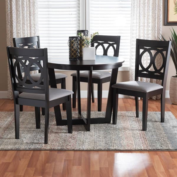 Baxton Studio Kara Modern Dark Brown Wood 5pc. Dining Set