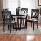 Baxton Studio Kara Modern Dark Brown Wood 5pc. Dining Set - image 5