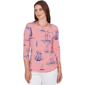 Petite Ruby Rd. Must Haves Ii Striped Sailboat Knit Top - image 1