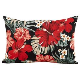 Jordan Manufacturing Floral Lumbar Toss Pillow - Black/Red