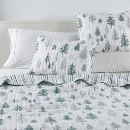 FreshFolds Matthew 3pc. Reversible Trees & Striped Quilt Set