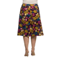 Plus Size 24/7 Comfort Apparel Purple Floral Pocket Midi Skirt - image 3