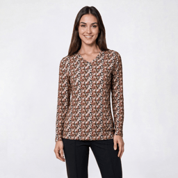 Womens Hasting & Smith Long Sleeve Mini Ditsy Floral Tee
