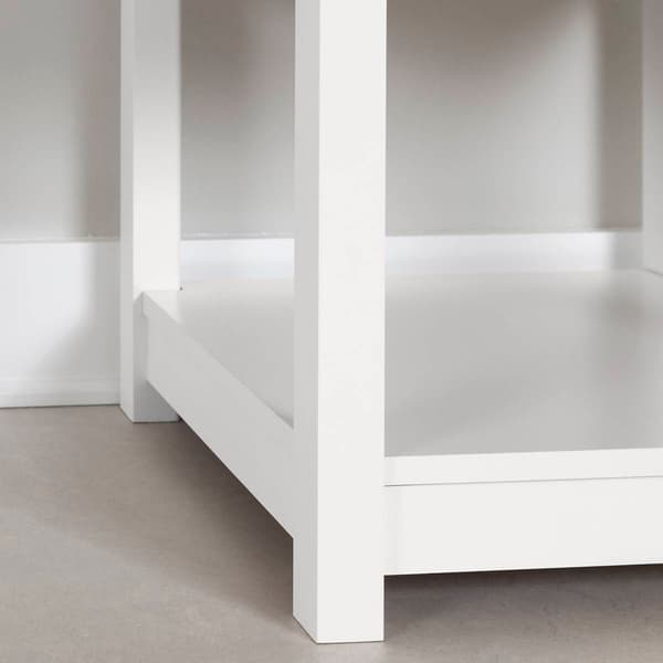 South Shore Balka White and Faux Printed Rattan End Table