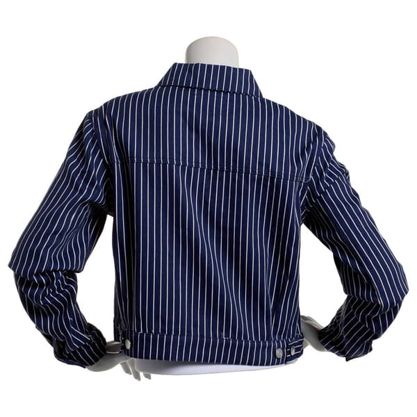 Juniors No Comment Cotton Twill Stripe Jacket