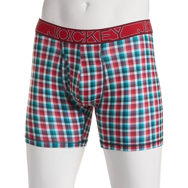 Mens Jockey Plaid Boxer Briefs - Red/Green