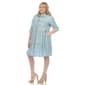 Plus Size White Mark Long Sleeve Tiered Midi Shirtdress - image 1