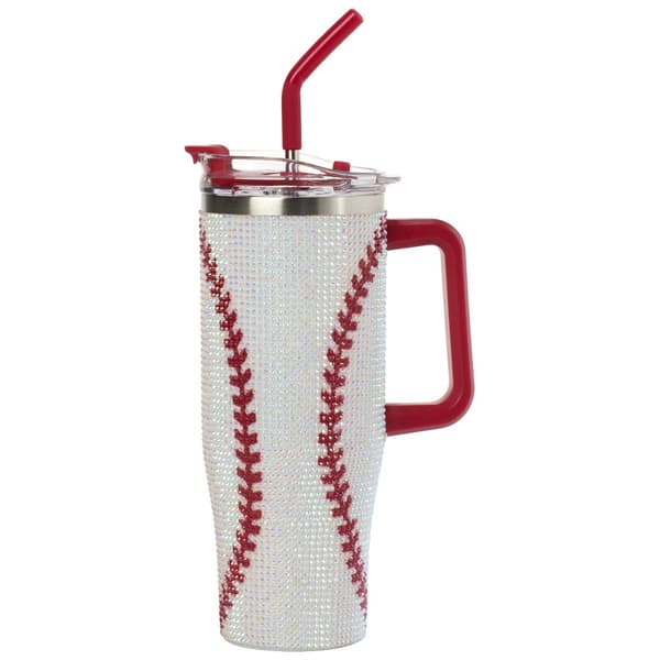 Wellness 40oz. Bling Baseball Stainless Steel Tumbler with Straw - image 