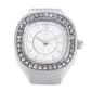 Womens Silver-Tone White Square Dial Ring Watch - RWS2BV-01 - image 1