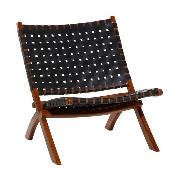 9th & Pike(R) Black Wood Contemporary Folding Chair - image 
