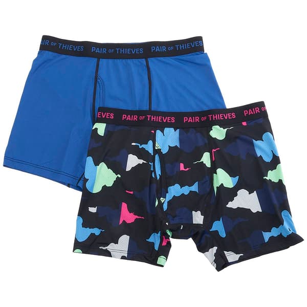 Mens Pair of Thieves 2pk. Camo &amp; Solid Boxer Briefs