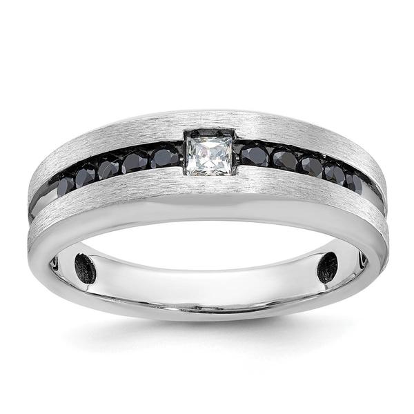 Mens Gentlemens Classics(tm) 14kt. White Gold Square Diamond Ring - image 