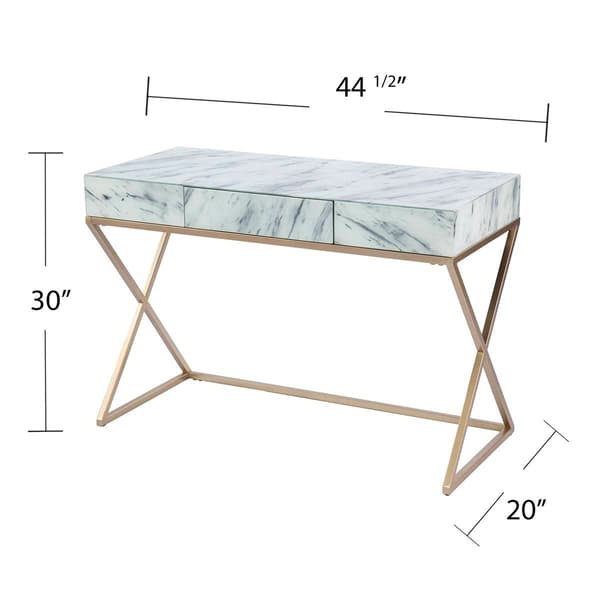 Southern Enterprises Kamblemore Faux Marble Writing Desk