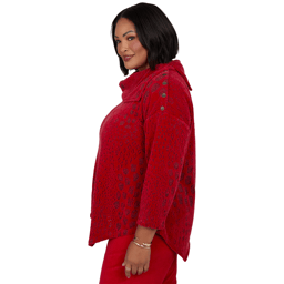 Plus Size Ruby Rd. Happy Holidays Mixed Animal Textured Sweater