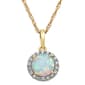 Gemstone Classics&#40;tm&#41; Opal & White Sapphire Halo Necklace - image 1