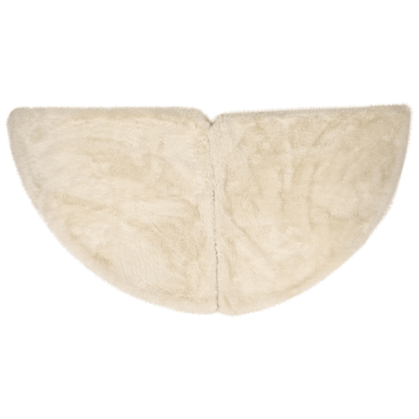 Northlight 84in. White Faux Fur Round Tree Skirt