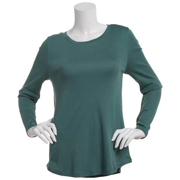 Womens Architect® Long Sleeve Solid Crew Neck Tee w/Rounded Hem
