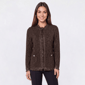 Womens Kasper Long Sleeve Fringe Kissing Front Cardigan - image 1